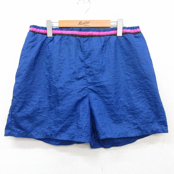 W35★古着 ショート ナイロン イージー パンツ ショーツ メンズ 00年代 00s 紺他 ネイビー 25jul03 中古 ボトムス 短パン ショーパン
