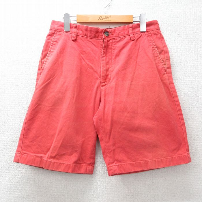 W30★古着 ノーティカ NAUTICA ブランド ショート パンツ ショーツ メンズ 赤系 レッド 25jul04 中古 ボトムス 短パン ショーパン ハーフ