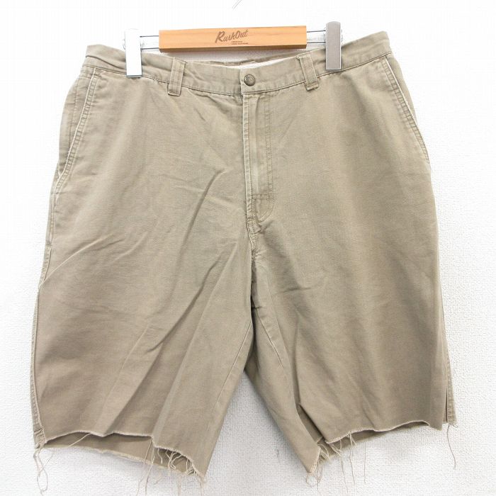 W33★古着 コロンビア COLUMBIA ショート パンツ ショーツ メンズ 00年代 00s コットン 濃ベージュ カーキ 25jul04 中古 ボトムス 短パン ショーパン ハーフ