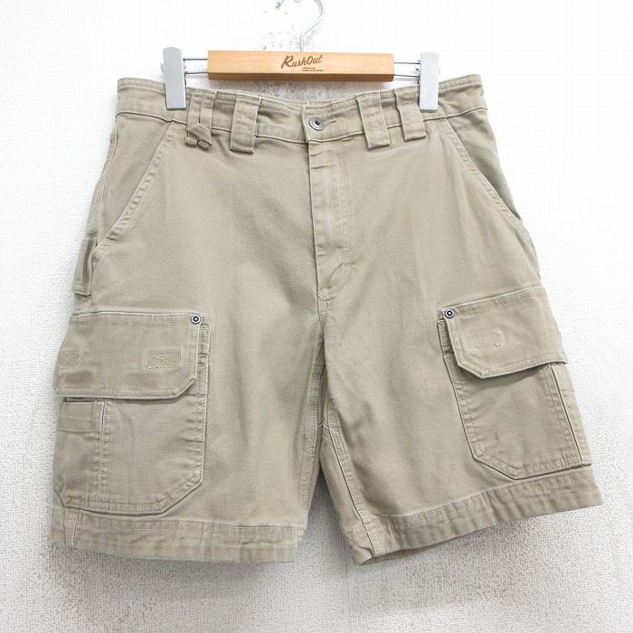 W32★古着 DULUTH TRADING ショート カーゴ パンツ ショーツ メンズ ダック地 ベージュ カーキ 25jul05 中古 ボトムス 短パン ショーパン