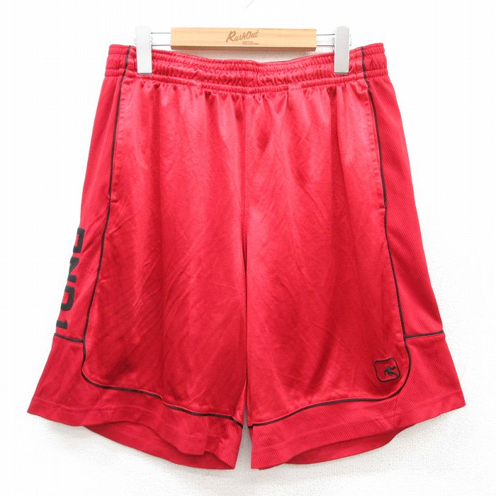 【20%OFF】W33★古着 ショート トレーニング パンツ ショーツ メンズ AND1 赤 レッド 25jul05 中古 ボトムス 短パン ショーパン
