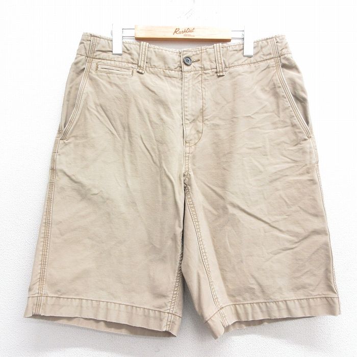 【20%OFF】W33★古着 ギャップ GAP ショート パンツ ショーツ メンズ コットン ベージュ カーキ 25jul07 中古 ボトムス 短パン ショーパン ハーフ