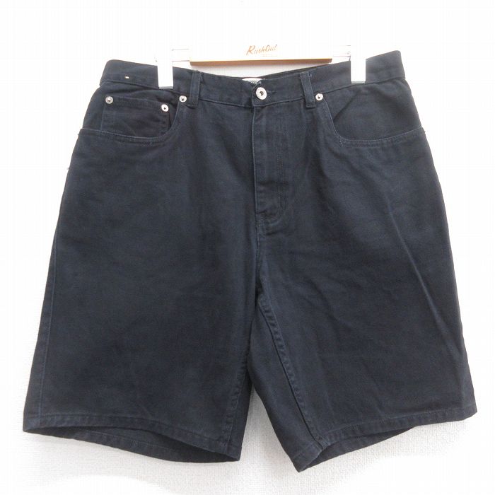 W34★古着 ルート66 ショート パンツ ショーツ メンズ コットン 黒 ブラック デニム 25jul07 中古 ボトムス 短パン ショーパン ハーフ