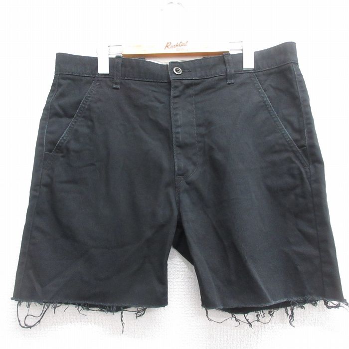 W36★古着 リーバイス Levis ショート パンツ ショーツ メンズ 黒 ブラック 25jul07 中古 ボトムス 短パン ショーパン ハーフ