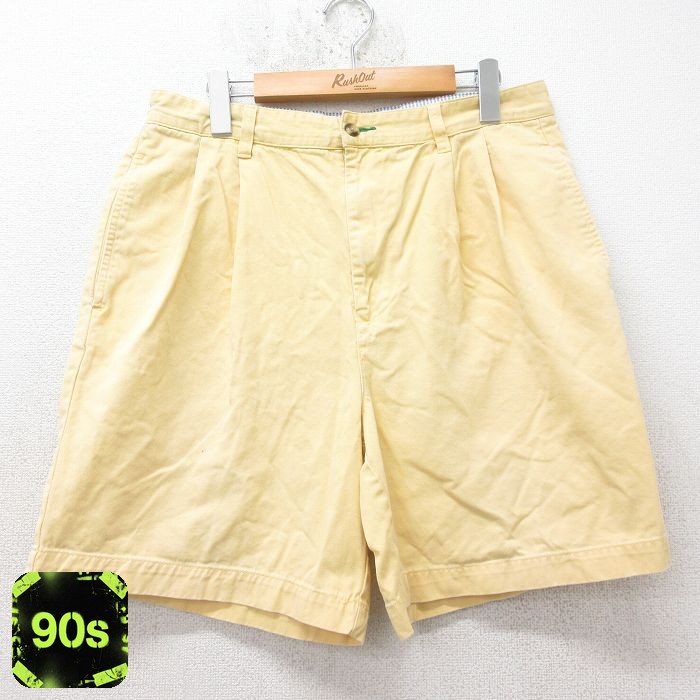 【50%OFF】トミーヒルフィガー 90s ショートパンツ ワンポイント イエロー W33 | 古着
