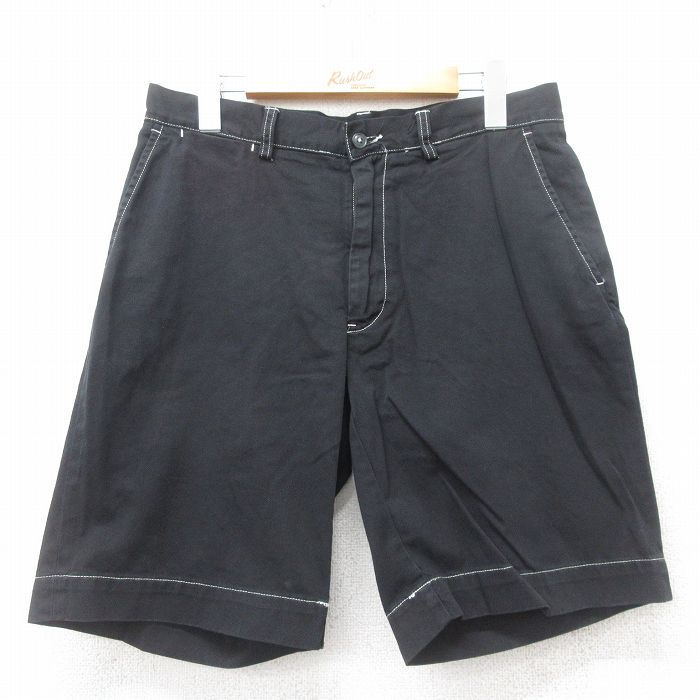 W32★古着 ラルフローレン Ralph Lauren ブランド ショート パンツ ショーツ メンズ コットン 黒 ブラック 25jul07 中古 ボトムス 短パン ショーパン ハーフ