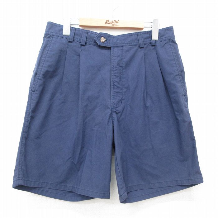 W32★古着 ビューグルボーイ ショート パンツ ショーツ メンズ 00年代 00s 紺 ネイビー 25jul07 中古 ボトムス 短パン ショーパン ハーフ