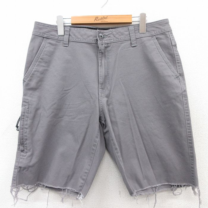 【20%OFF】W35★古着 G.H.BASS ショート パンツ ショーツ メンズ ダック地 グレー 25jul08 中古 ボトムス 短パン ショーパン ハーフ