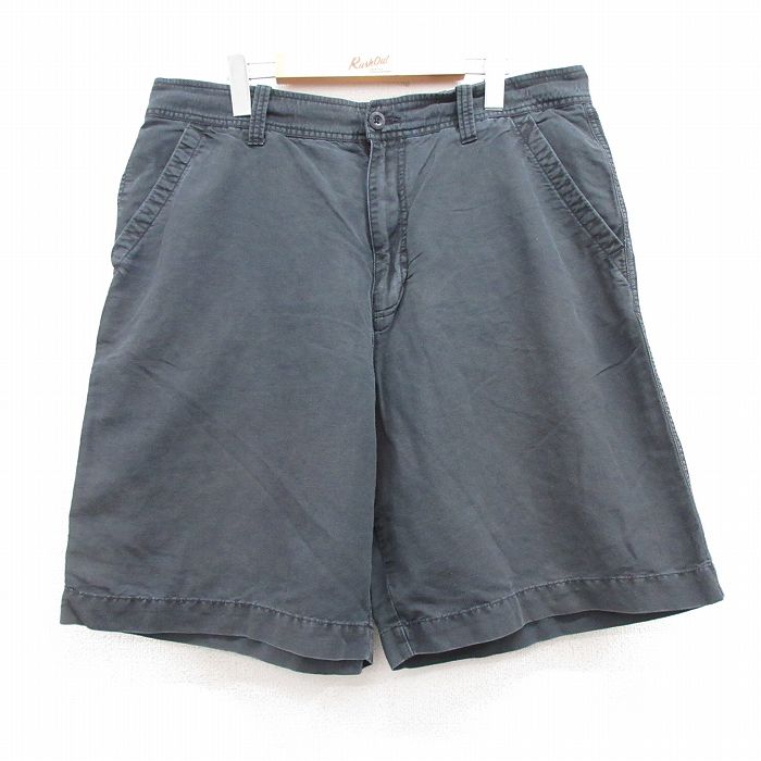 W37★古着 オールドネイビー OLD NAVY ショート パンツ ショーツ メンズ リネン 黒 ブラック 25jul09 中古 ボトムス 短パン ショーパン ハーフ
