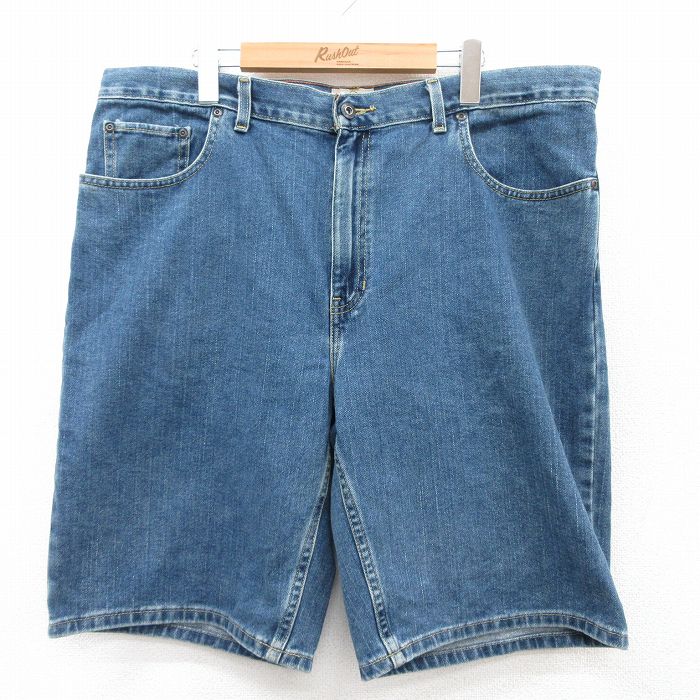 【20%OFF】W40★古着 セントジョンズベイ ショート パンツ ショーツ メンズ コットン 紺 ネイビー デニム 25jul09 中古 ボトムス 短パン ショーパン ハーフ