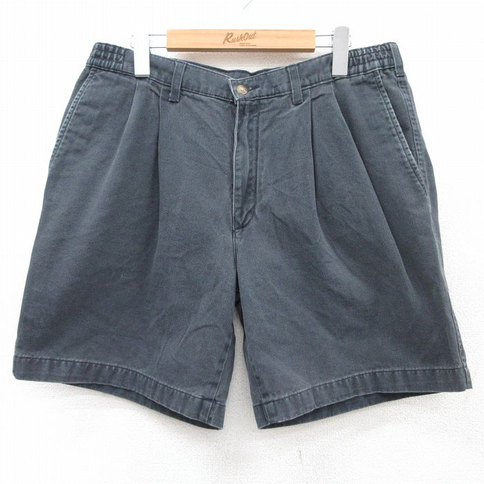 【50%OFF】W35★古着 ショート パンツ ショーツ メンズ コットン タロン 紺系 ネイビー 25jul09 中古 ボトムス 短パン ショーパン ハーフ