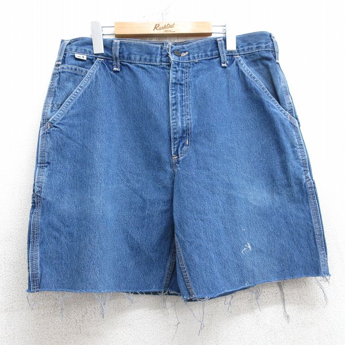 W36★古着 カーハート Carhartt ショート ペインター パンツ ショーツ メンズ コットン 紺 ネイビー デニム 25jul09 中古 ボトムス 短パン ショーパン