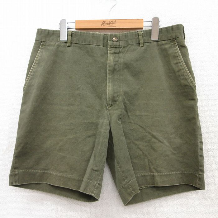 W36★古着 ショート ボーイスカウト パンツ ショーツ メンズ 80年代 80s コットン タロン 濃緑 グリーン 25jul11 中古 ボトムス 短パン ショーパン