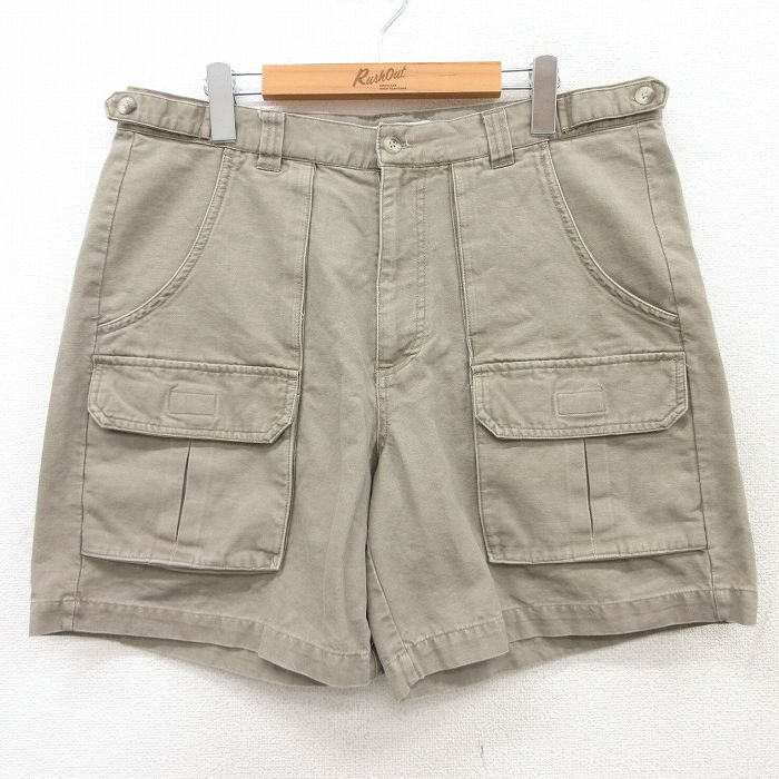 W35★古着 コロンビア COLUMBIA ショート ブッシュ パンツ ショーツ メンズ 00年代 00s ダック地 コットン ベージュ カーキ 25jul11 中古 ボトムス 短パン ショーパン
