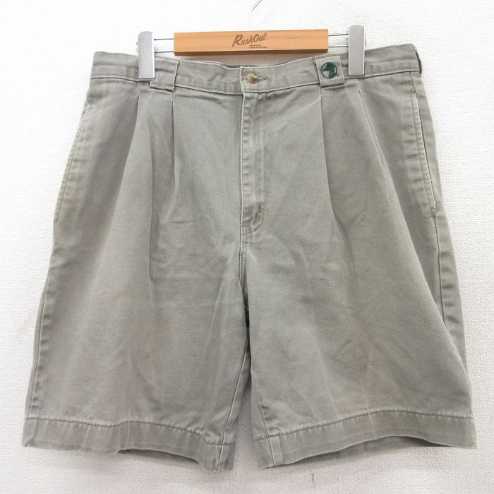 【50%OFF】W34★古着 ダックヘッド ショート パンツ ショーツ メンズ グレー系 25jul17 中古 ボトムス 短パン ショーパン ハーフ