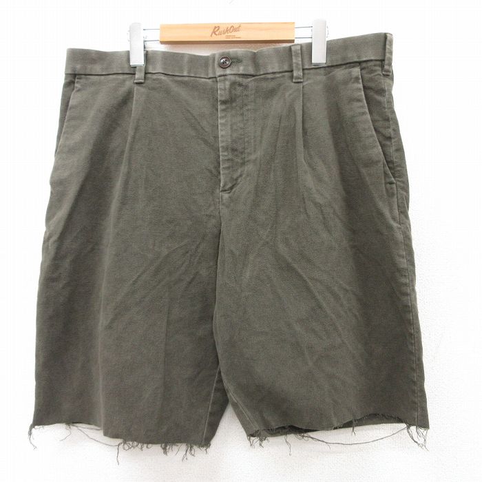 W38★古着 バナナリパブリック BANANA REPUBLIC ブランド ショート パンツ ショーツ メンズ 濃緑系 グリーン 25jul17 中古 ボトムス 短パン ショーパン ハーフ