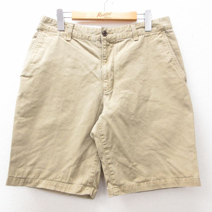 W33★古着 ドッカーズ ショート パンツ ショーツ メンズ コットン ベージュ カーキ 25jul17 中古 ボトムス 短パン ショーパン ハーフ