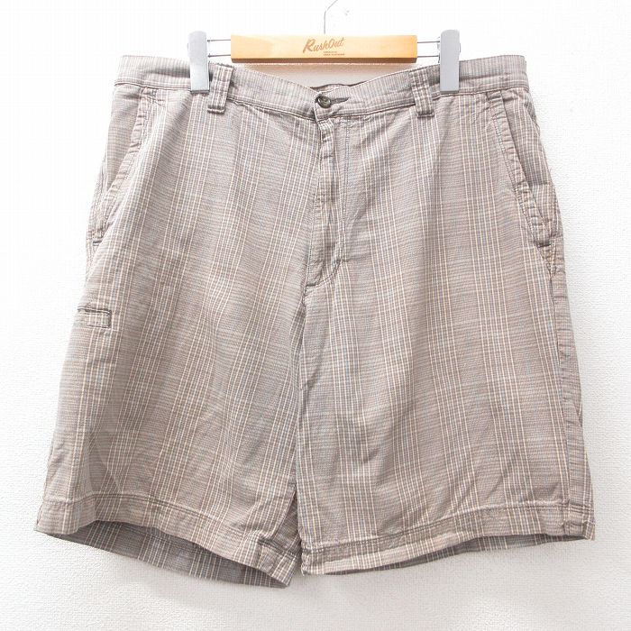 W36★古着 ドッカーズ ショート パンツ ショーツ メンズ コットン グレー他 チェック 25jul17 中古 ボトムス 短パン ショーパン ハーフ