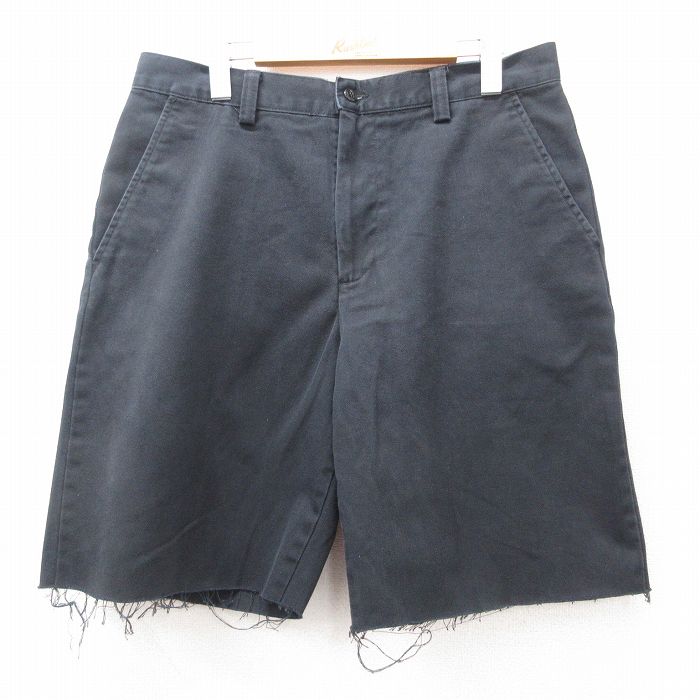 W34★古着 ドッカーズ ショート パンツ ショーツ メンズ コットン 黒 ブラック 25jul17 中古 ボトムス 短パン ショーパン ハーフ