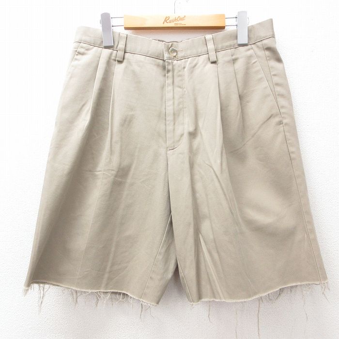 W32★古着 ドッカーズ ショート パンツ ショーツ メンズ コットン ベージュ カーキ 25jul17 中古 ボトムス 短パン ショーパン ハーフ