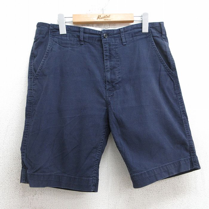 W34★古着 リーバイス Levis ショート パンツ ショーツ メンズ 紺 ネイビー 25jul17 中古 ボトムス 短パン ショーパン ハーフ