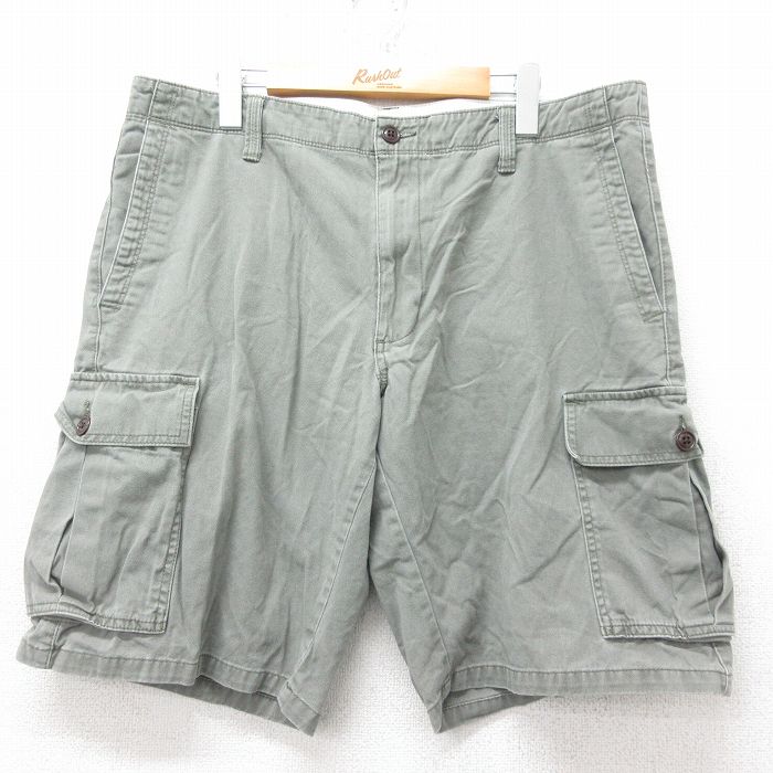 W36★古着 ドッカーズ ショート カーゴ パンツ ショーツ メンズ コットン 緑系 グリーン 25jul17 中古 ボトムス 短パン ショーパン