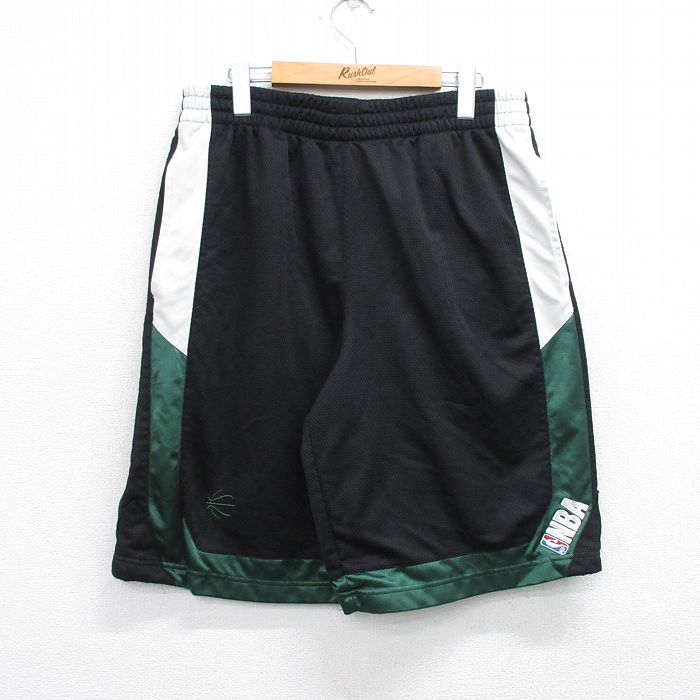 【50%OFF】W38★古着 ショート トレーニング パンツ ショーツ メンズ NBA マルチカラー 緑他 グリーン バスケットボール 25jul17 中古 ボトムス 短パン ショーパン