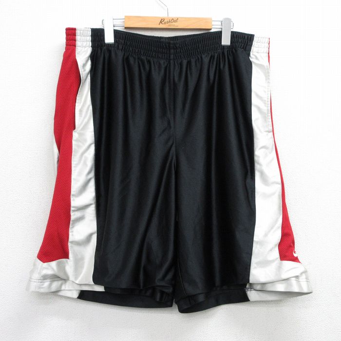 【20%OFF】W41★古着 ナイキ NIKE ショート トレーニング パンツ ショーツ メンズ ワンポイントロゴ 大きいサイズ 黒他 ブラック 25jul17 中古 ボトムス 短パン ショーパン