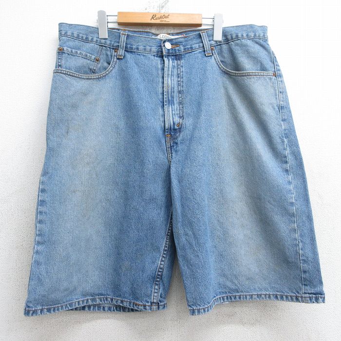 W39★古着 リーバイス Levis 569 ショート パンツ ショーツ メンズ コットン 紺 ネイビー デニム 25jul18 中古 ボトムス 短パン ショーパン ハーフ