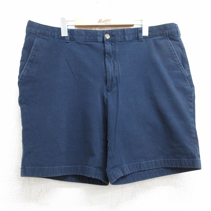 【20%OFF】W40★古着 ショート パンツ ショーツ メンズ 大きいサイズ 紺 ネイビー 25jul18 中古 ボトムス 短パン ショーパン ハーフ