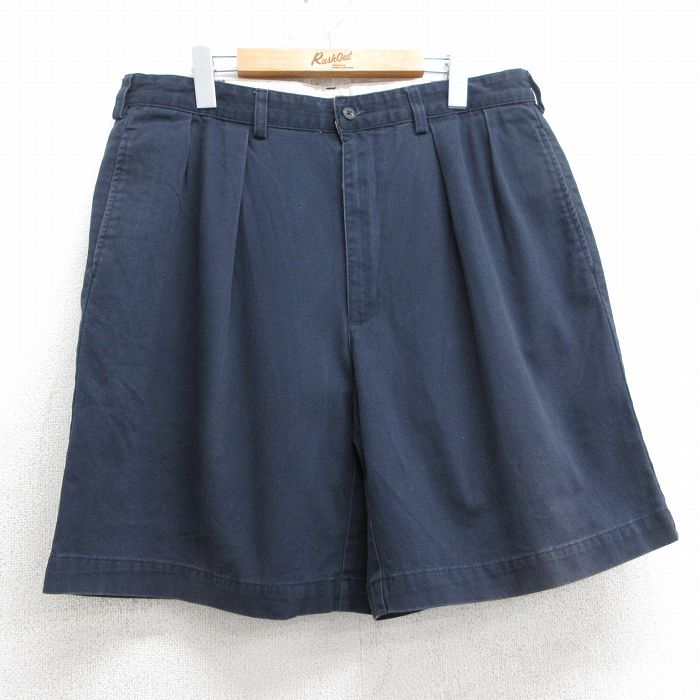 W35★古着 ラルフローレン Ralph Lauren ブランド ショート チノ パンツ ショーツ チノパン メンズ 90年代 90s コットン 紺 ネイビー 25jul18 中古 ボトムス 短パン ショーパン