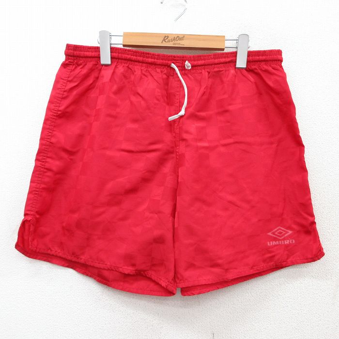 アンブロ 90s ショートナイロンパンツ ワンポイントロゴ レッド W35 | 古着