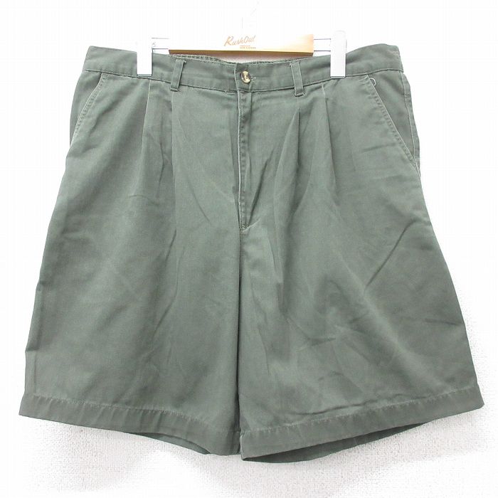 【50%OFF】W35★古着 ピューリタン ショート パンツ ショーツ メンズ 00年代 00s 緑 グリーン 25jul18 中古 ボトムス 短パン ショーパン ハーフ