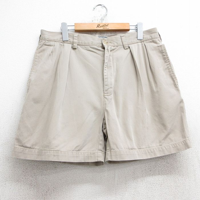 【50%OFF】W34★古着 ラルフローレン Ralph Lauren ブランド ショート チノ パンツ ショーツ チノパン メンズ 90年代 90s ANDREW コットン ベージュ カーキ 25jul18 中古 ボトムス 短パン ショーパン