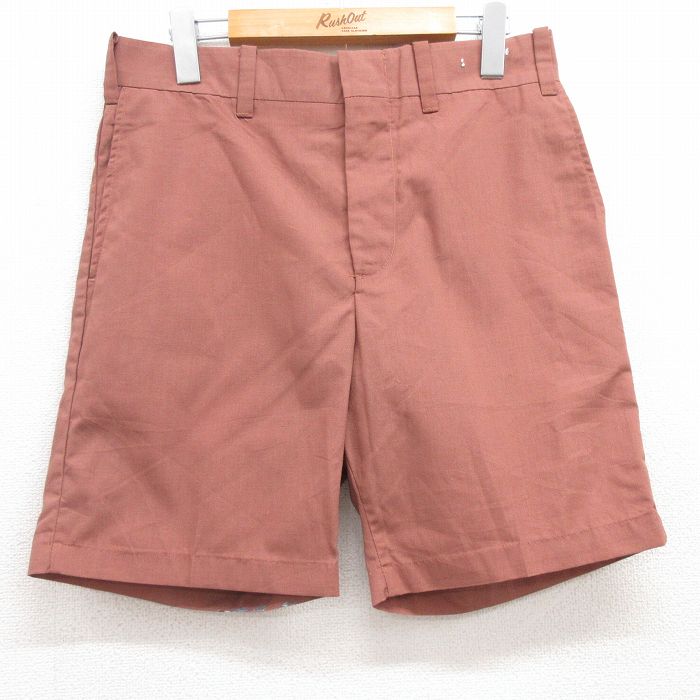 W32★古着 ショート パンツ ショーツ メンズ 80年代 80s USA製 エンジ 25jul22 中古 ボトムス 短パン ショーパン ハーフ