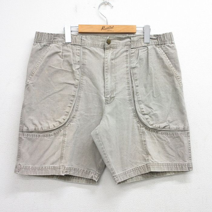 W39★古着 ショート ベイカー パンツ ショーツ メンズ 90年代 90s ベージュ系 カーキ 25jul23 中古 ボトムス 短パン ショーパン