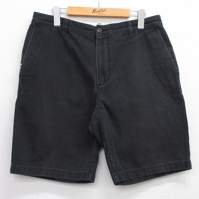 W33★古着 ドッカーズ ショート パンツ ショーツ メンズ コットン 黒 ブラック 25jul23 中古 ボトムス 短パン ショーパン ハーフ