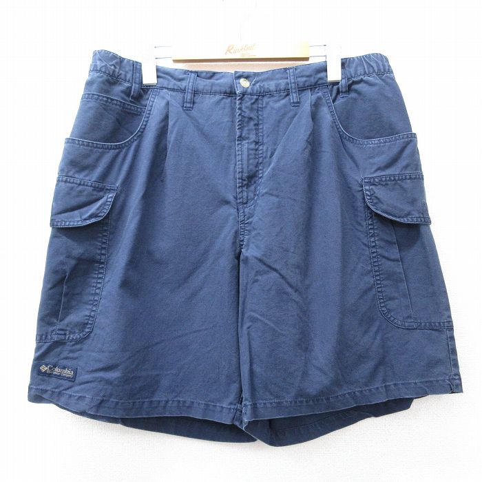 【50%OFF】W36★古着 コロンビア COLUMBIA ショート カーゴ パンツ ショーツ メンズ 00年代 00s コットン 紺 ネイビー 25jul29 中古 ボトムス 短パン ショーパン