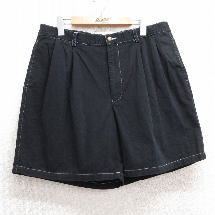 W35★古着 ノーティカ NAUTICA ブランド ショート パンツ ショーツ メンズ 90年代 90s コットン 黒 ブラック 25jul30 中古 ボトムス 短パン ショーパン ハーフ