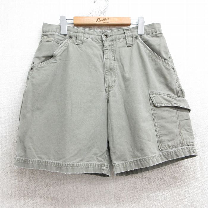 W34★古着 コロンビア COLUMBIA ショート ペインター パンツ ショーツ メンズ 00年代 00s ダック地 コットン 薄ベージュ系 カーキ 25jul30 中古 ボトムス 短パン ショーパン