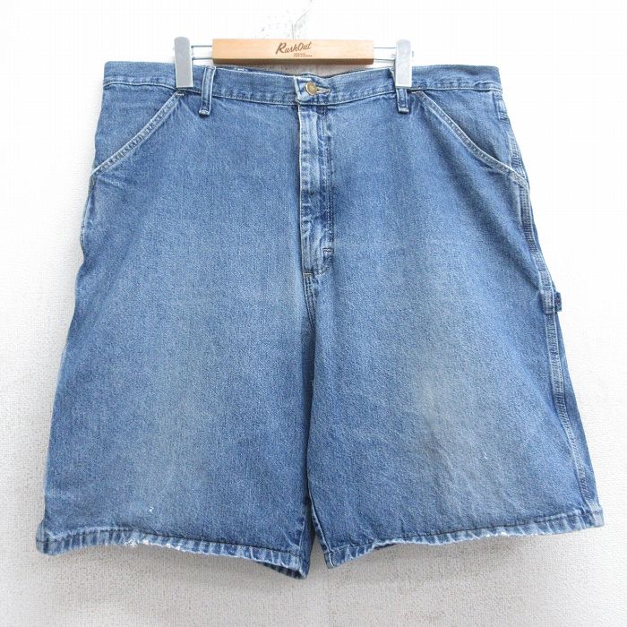 W39★古着 ラングラー Wrangler ショート ペインター パンツ ショーツ メンズ コットン 紺 ネイビー デニム 25jul31 中古 ボトムス 短パン ショーパン