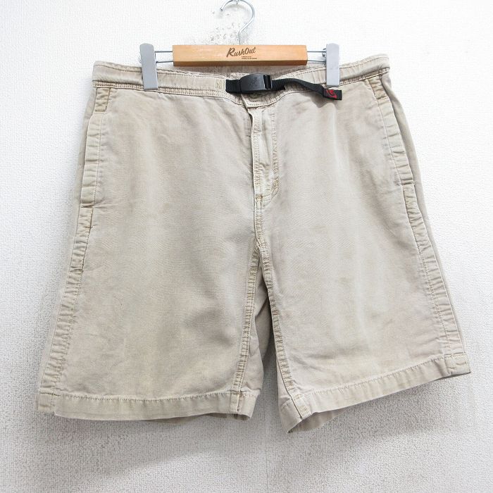 W35★古着 グラミチ GRAMICCI ショート パンツ ショーツ メンズ 90年代 90s ダック地 コットン USA製 ベージュ カーキ 25jul31 中古 ボトムス 短パン ショーパン ハーフ