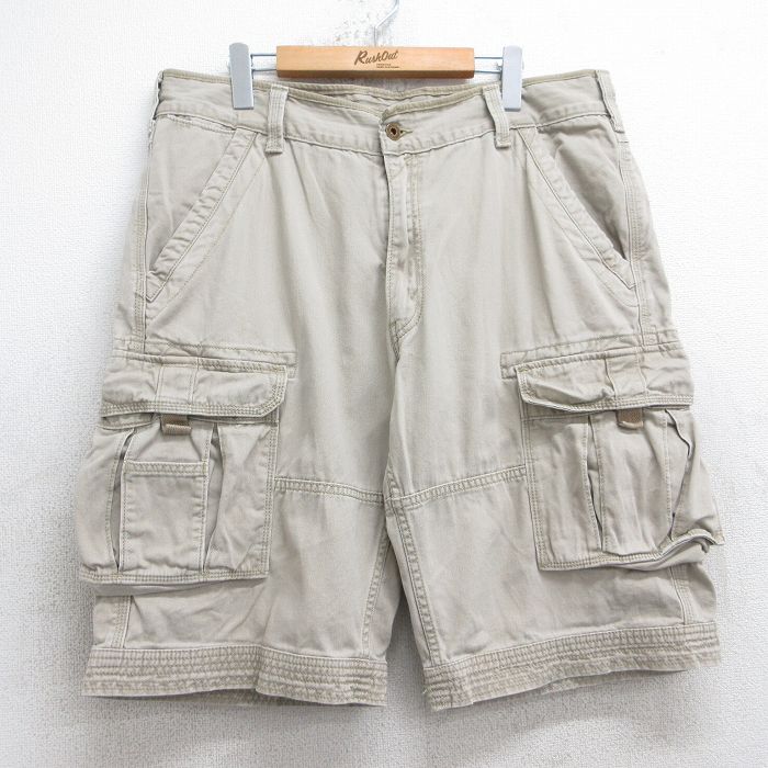 W35★古着 リーバイス Levis ショート カーゴ パンツ ショーツ メンズ コットン ベージュ カーキ 25jul31 中古 ボトムス 短パン ショーパン