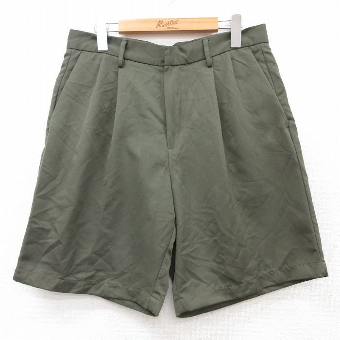 W32★古着 ドッカーズ ショート パンツ ショーツ メンズ ゴルフ 濃緑 グリーン 25aug05 中古 ボトムス 短パン ショーパン ハーフ