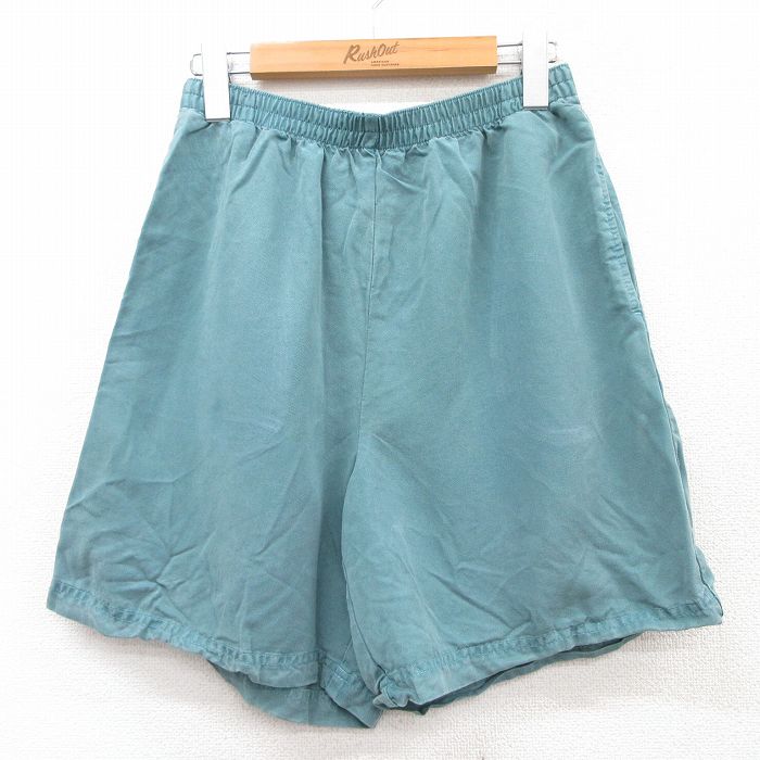 W29★古着 ショート パンツ ショーツ メンズ 青緑系 25aug05 中古 ボトムス 短パン ショーパン ハーフ
