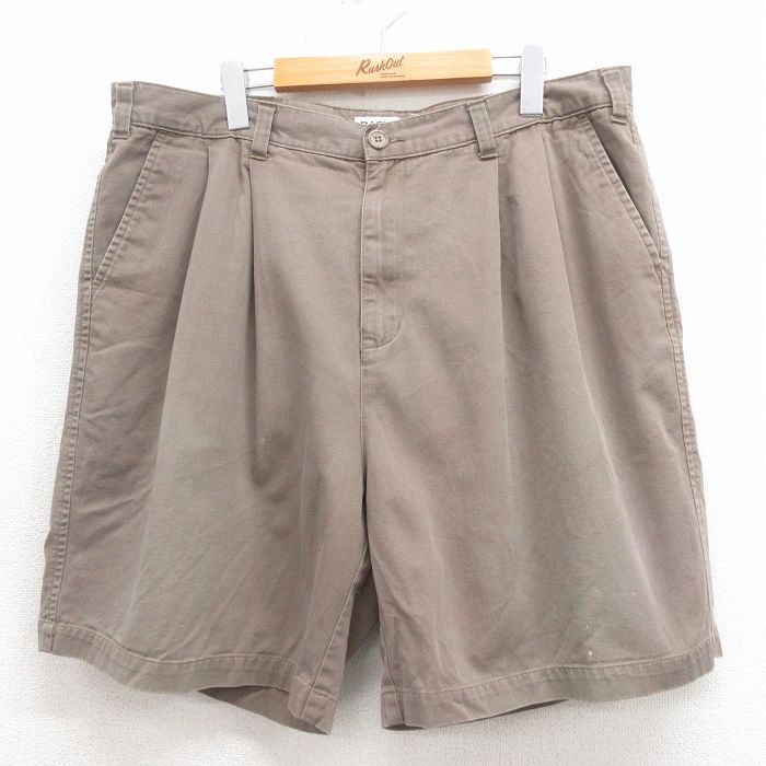 W39★古着 ベーシックエディションズ ショート パンツ ショーツ メンズ 00年代 00s コットン ベージュ カーキ 25aug06 中古 ボトムス 短パン ショーパン ハーフ