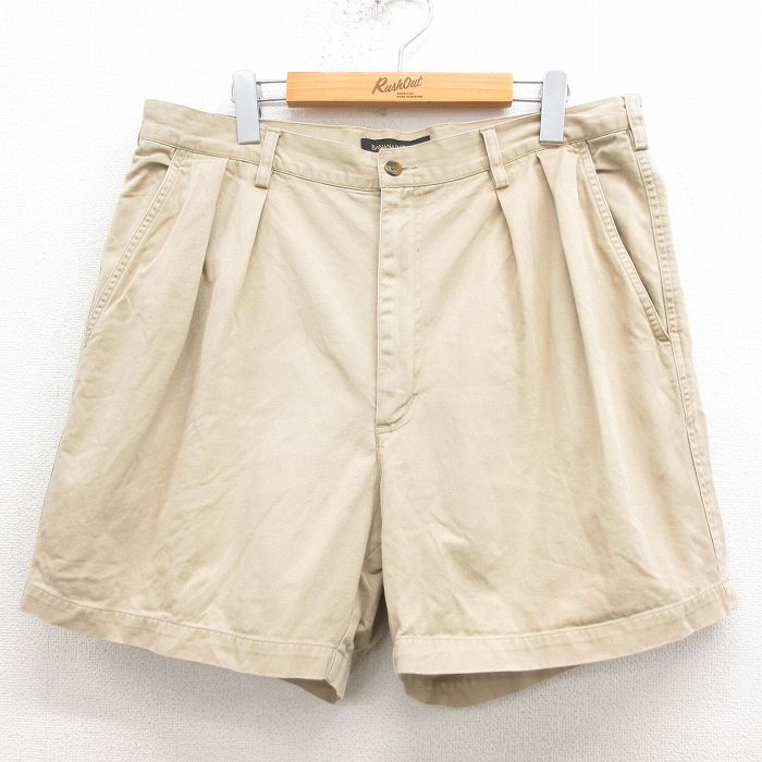 W35★古着 バナナリパブリック BANANA REPUBLIC ショート チノ パンツ チノパン ショーツ メンズ コットン ベージュ カーキ 25aug06 中古 ボトムス 短パン ショーパン