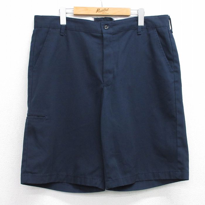 W38★古着 レッドキャップ ショート ワーク パンツ ショーツ メンズ 紺 ネイビー 25aug12 中古 ボトムス 短パン ショーパン