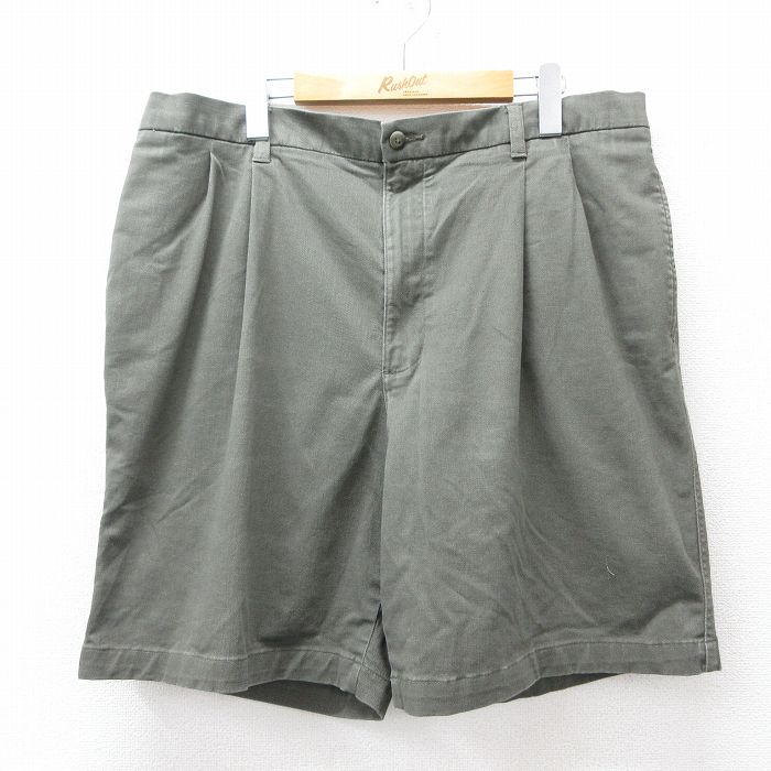 【50%OFF】W37★古着 ショート パンツ ショーツ メンズ 濃緑 グリーン 25aug20 中古 ボトムス 短パン ショーパン ハーフ