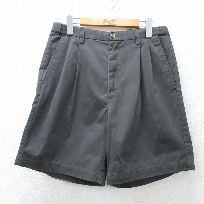 【50%OFF】W31★古着 HAGGAR ショート パンツ ショーツ メンズ コットン 濃グレー 25aug20 中古 ボトムス 短パン ショーパン ハーフ